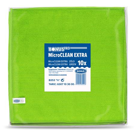 Čistiaca utierka, univerzálna,10 ks, 40x40 cm, BONUS "MicroCLEAN Extra", zelená