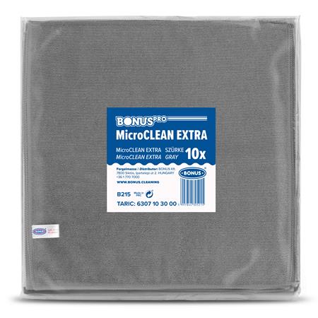 Čistiaca utierka, univerzálna,10 ks, 40x40 cm, BONUS "MicroCLEAN Extra", sivá