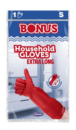 Latexové rukavice, extra dlhé, 38 cm, veľkosť S, BONUS, červené