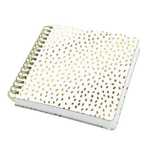 Špirálový zošit, 234x215 mm, čistý, 120 listov, tvrdá obálka, SIGEL "Jolie Golden Rain"