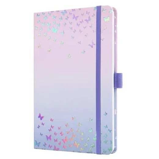 Diár, A5, týždenný, 2026, tvrdá obálka, SIGEL "Jolie", Butterfly Confetti Candy