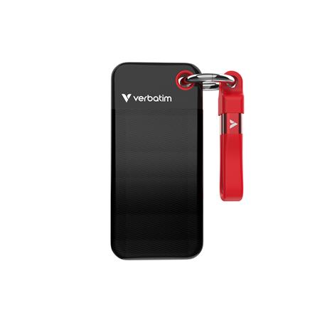 SSD (externá pamäť), 1TB, USB 3.2 Gen2, VERBATIM "Pocket SSD", čierna/červená