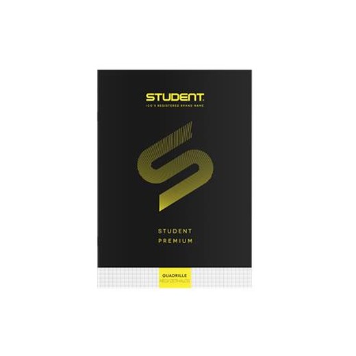 Zošit, A4, štvorčekový, 32 listov, ICO "Student Premium", čierny