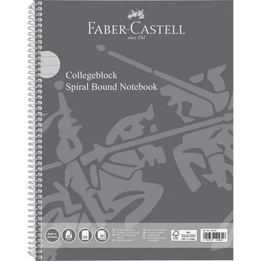 Špirálový zošit, A4, linajkový, 80 listov, perforovaný, dierovaný, FABER-CASTELL