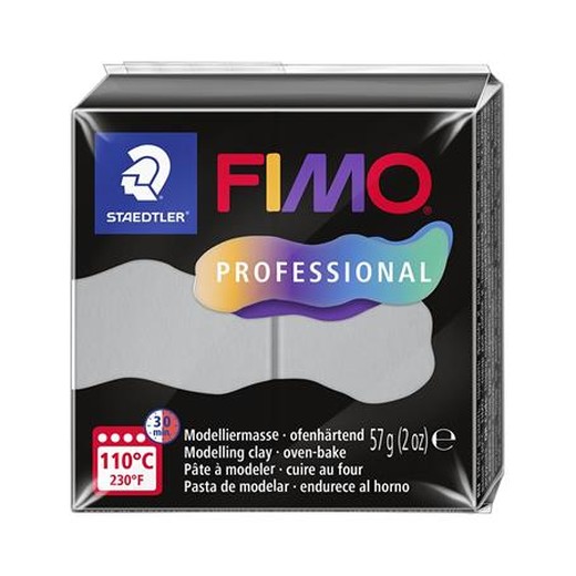 Modelovacia hmota, 57 g, vypaľovacia, FIMO Professional, delfínovo sivá