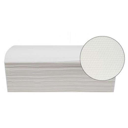 Papierové utierky, V ohyb, 2-vsrvtové, 150 listov, 23 × 25 cm, "Vella", snehobiela