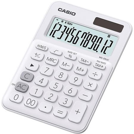 Kalkulačka stolná, 12-miestna, CASIO "MS 20UC", biela