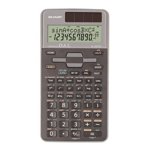 Kalkulačka, vedecká, 273 funkcií, SHARP "EL-531", sivá