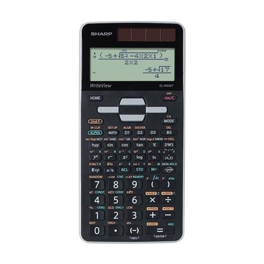 Kalkulačka, vedecká, 640 funkcií, SHARP "EL-W506TGY", sivá-čierna