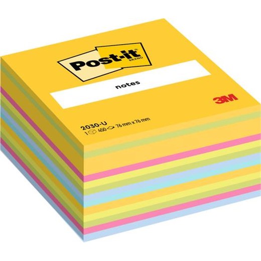 Samolepiaci bloček, 76x76 mm, 450 listov, 3M POSTIT, mix farieb