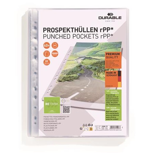 Euroobal, PP, A4, 80 mikrónov, DURABLE "PREMIUM"
