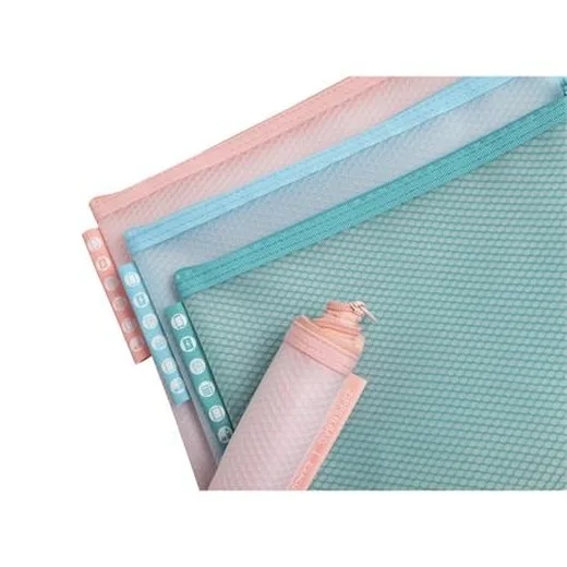 Organizačné vrecko so zipsom, sieťované, A5, EXACOMPTA "Chromaline Pastel", rôzne farby
