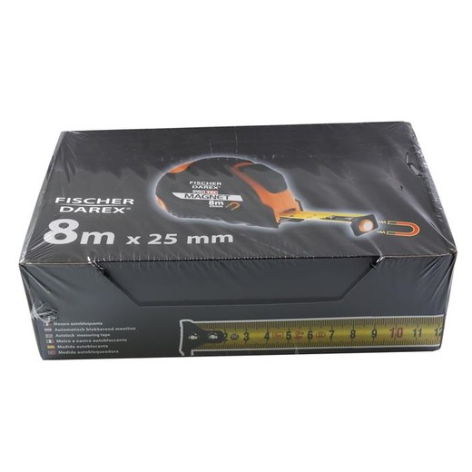 Zvinovací meter, 8 m x 25 mm, magnetický, FISCHER DAREX