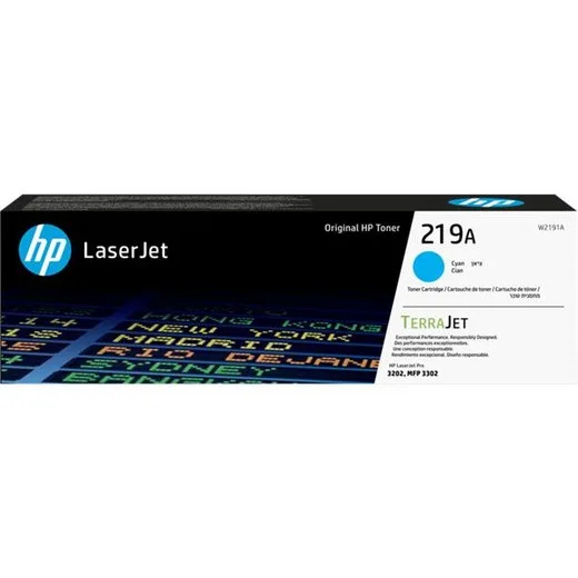 W2191A laserový toner pre tlačiareň LaserJet Pro 3202, HP219A, azúrový, 1 200 strán