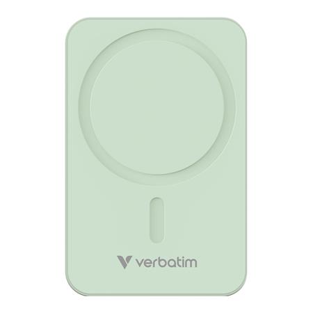Power banka, externá batéria, magnetická, 20 000 mAh, stojanček, VERBATIM "Charge n Go Essentials", zelená
