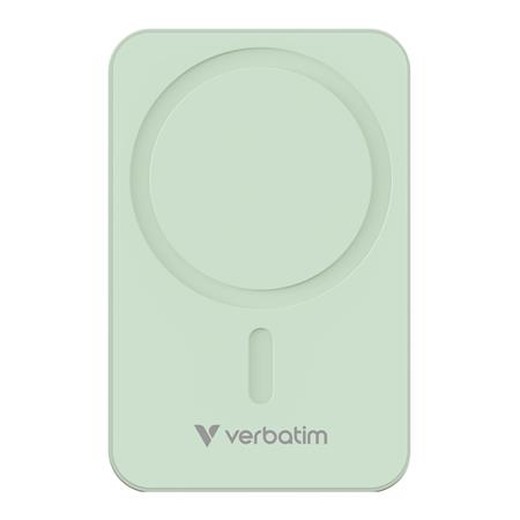 Power banka, externá batéria, magnetická, 20 000 mAh, stojanček, VERBATIM "Charge n Go Essentials", zelená