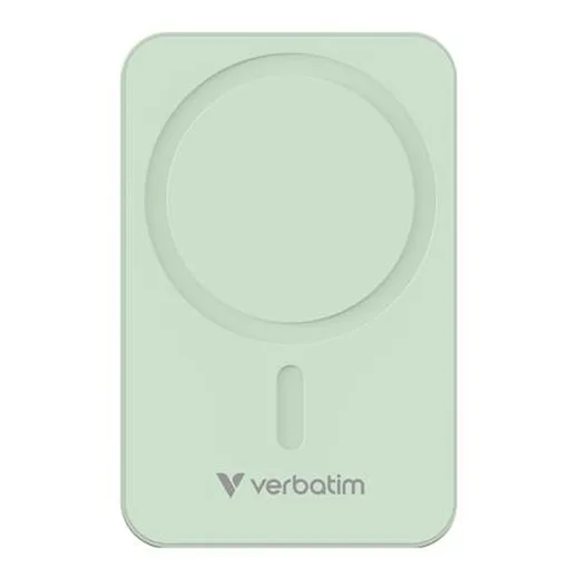 Power banka, externá batéria, magnetická, 20 000 mAh, stojanček, VERBATIM "Charge n Go Essentials", zelená