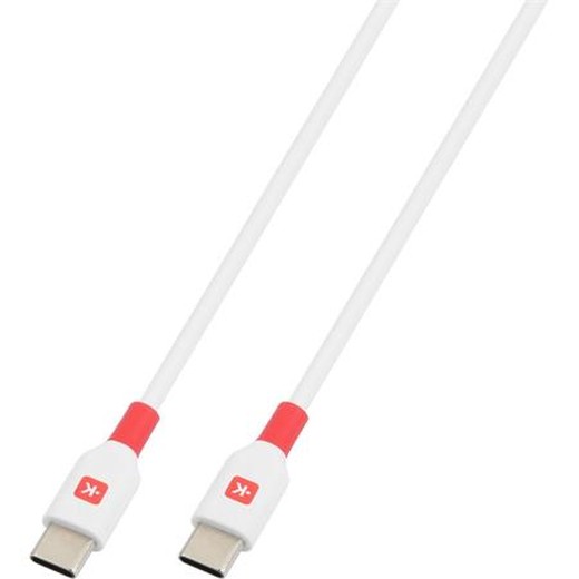 Nabíjací kábel, USB-C/USB-C, rýchle nabíjanie, 1,2 m, SKROSS, biely