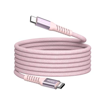 USB kábel, USB-C - USB-C, 1,2 m, 100W, magnetický, VERBATIM, ružový