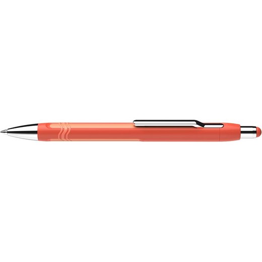 Guľôčkové pero, 0,7 mm, stláčací mechanizmus, s oranžovým telom, SCHNEIDER "Epsilon XB", modré