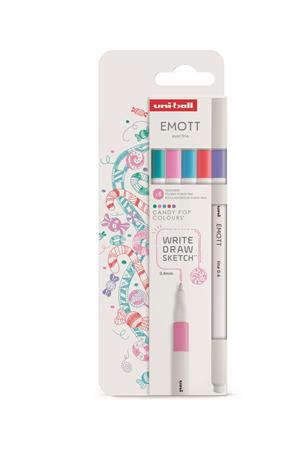 Liner, sada, 0,4 mm, UNI „Emott Candy Pop“, 5 rôznych farieb