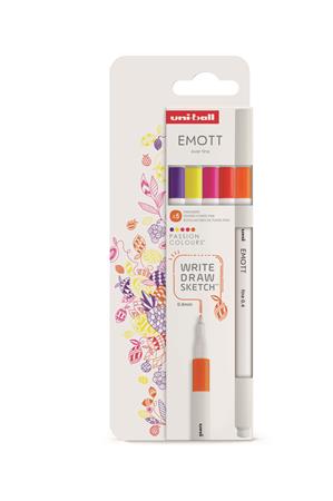 Liner, sada, 0,4 mm, UNI „Emott Passion“, 5 rôznych farieb