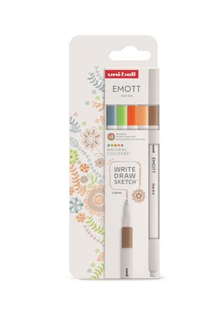 Liner, sada, 0,4 mm, UNI „Emott Natural“, 5 rôznych farieb