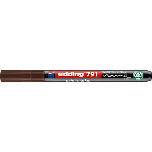 Lakový popisovač, 1-2 mm, PCR, EDDING „791“, hnedý