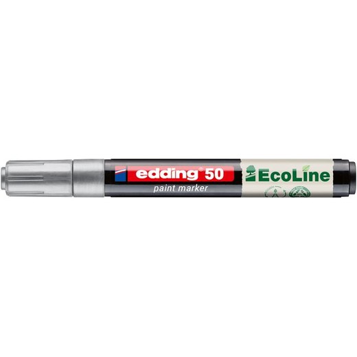 Lakový popisovač, 2–3 mm, EDDING „50“, strieborný