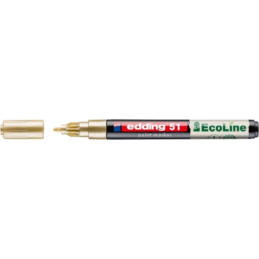 Lakový popisovač, 1–2 mm, EDDING „51“, zlatý