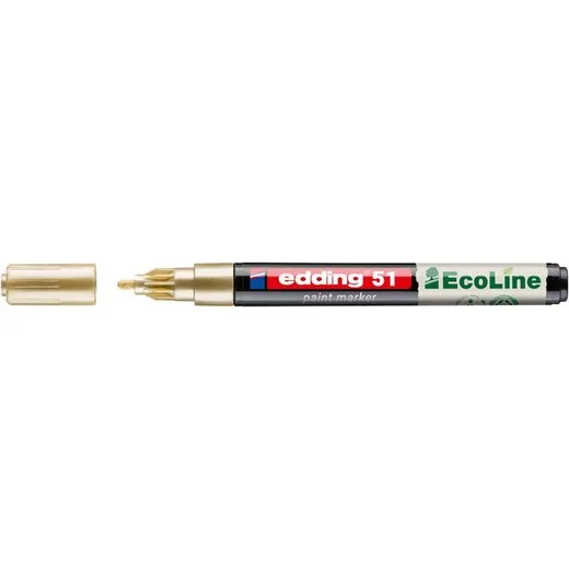 Lakový popisovač, 1–2 mm, EDDING „51“, zlatý