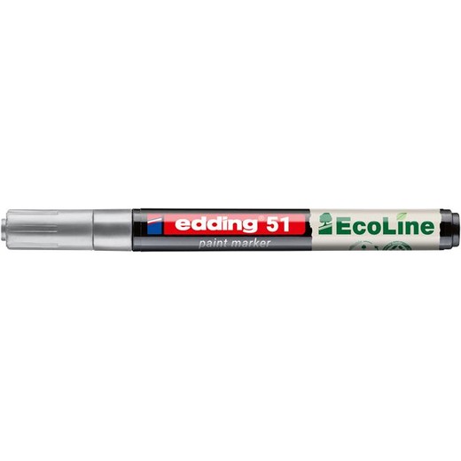 Lakový popisovač, 1–2 mm, EDDING „51“, strieborný