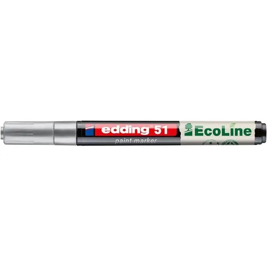 Lakový popisovač, 1–2 mm, EDDING „51“, strieborný