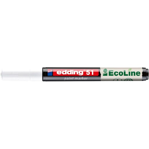 Lakový popisovač, 1–2 mm, EDDING „51“, biely
