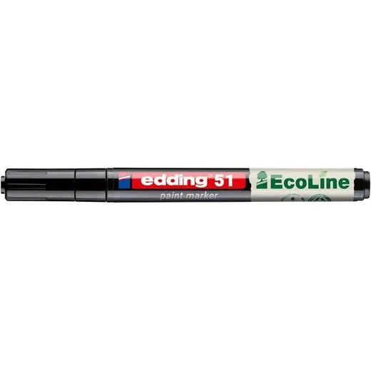 Lakový popisovač, 1–2 mm, EDDING „51“, čierny