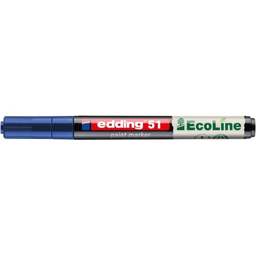 Lakový popisovač, 1–2 mm, EDDING „51“, modrý