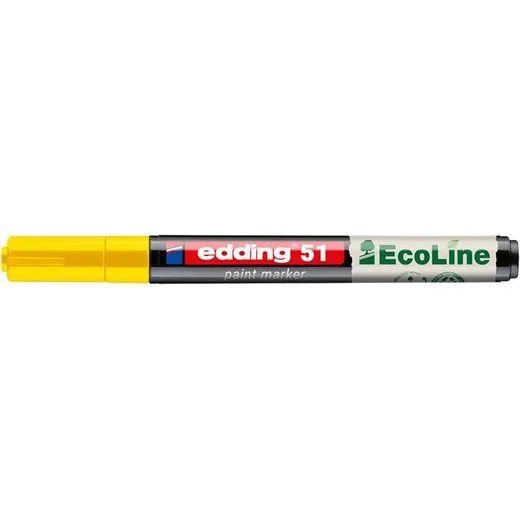 Lakový popisovač, 1–2 mm, EDDING „51“, žltý