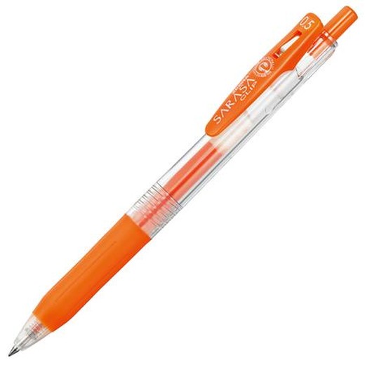 Gélové pero, 0,33 mm, stláčací mechanizmus, ZEBRA "Sarasa Clip", červeno oranžové