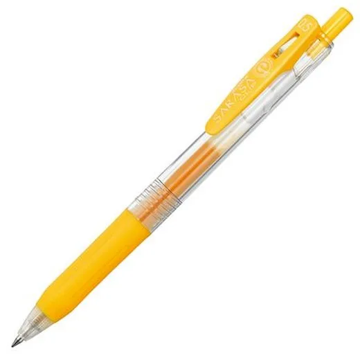 Gélové pero, 0,33 mm, stláčací mechanizmus, ZEBRA "Sarasa Clip", žlté