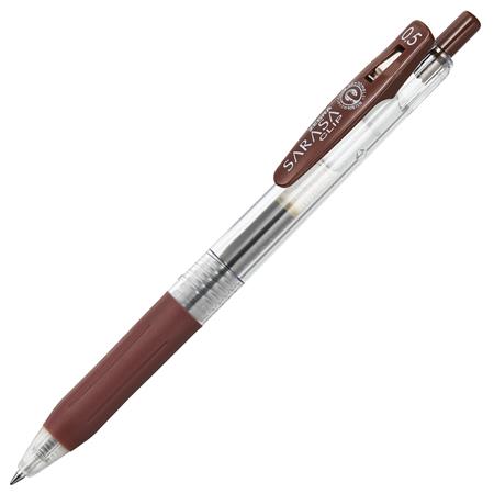 Gélové pero, 0,33 mm, stláčací mechanizmus, ZEBRA "Sarasa Clip", hnedé