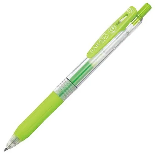 Gélové pero, 0,33 mm, stláčací mechanizmus, ZEBRA "Sarasa Clip", svetlozelené