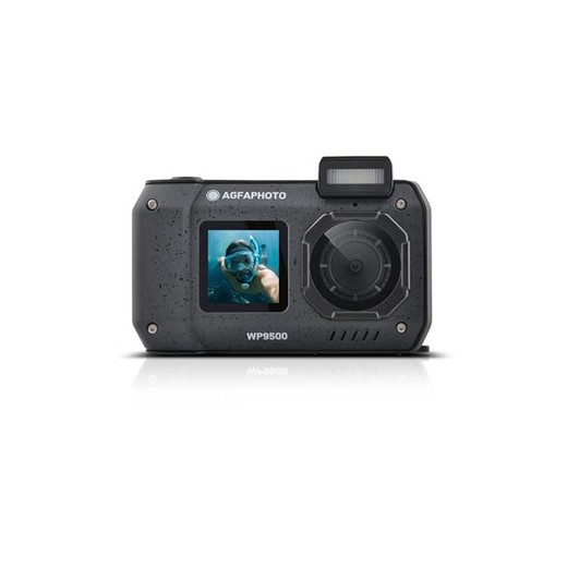 Fotoaparát, digitálny, vodeodolný, s dvojitým displejom, AGFAPHOTO Realishot "WP9500", čierny