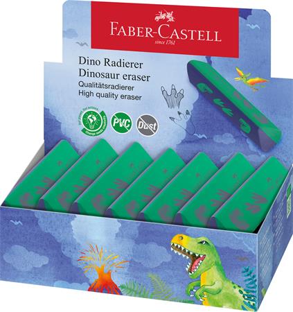 Guma, displej, trojhranný, FABER-CASTELL, dinosaurus