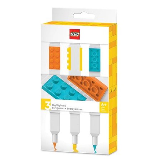 Zvýrazňovač, sada, obojstranný, LEGO, 3 rôzne farby