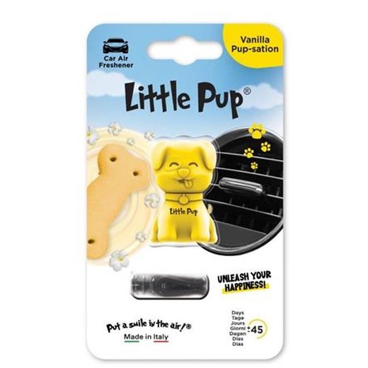 Osviežovač vzduchu do auta, LITTLE PUP "Vanilla Pup-sation", žltý