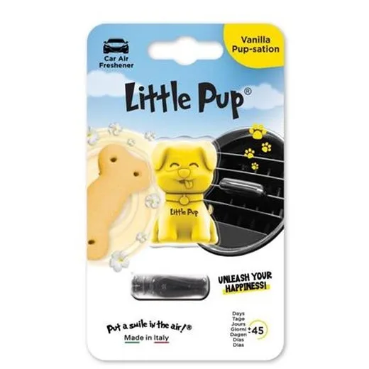 Osviežovač vzduchu do auta,  LITTLE PUP "Vanilla Pup-sation", žltý