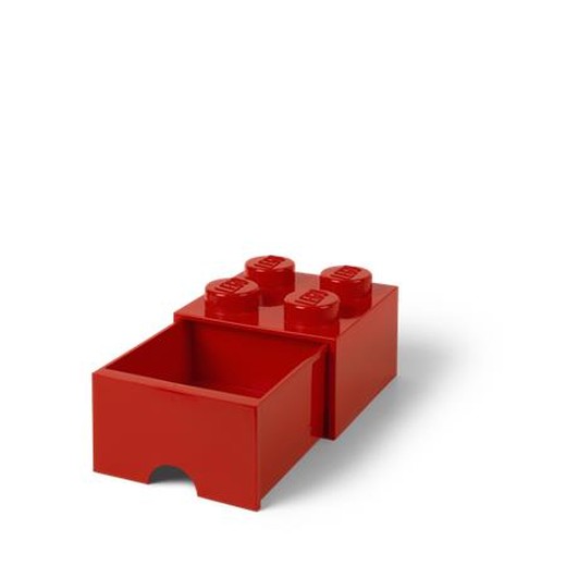 Úložný box, zásuvkový, LEGO "Brick", červený
