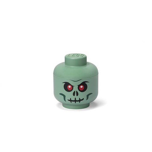 Úložný box, malý, hlava, LEGO, Green Skeleton