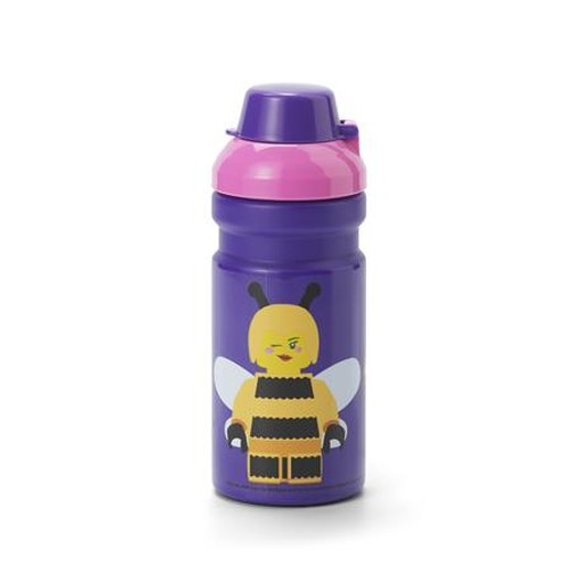 Fľaša, 390 ml, LEGO "Bee", fialová-ružová, vzorovaná