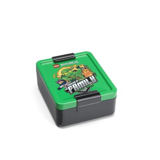 Desiatový box,  LEGO "Ninjago", zeleno-červený vzor